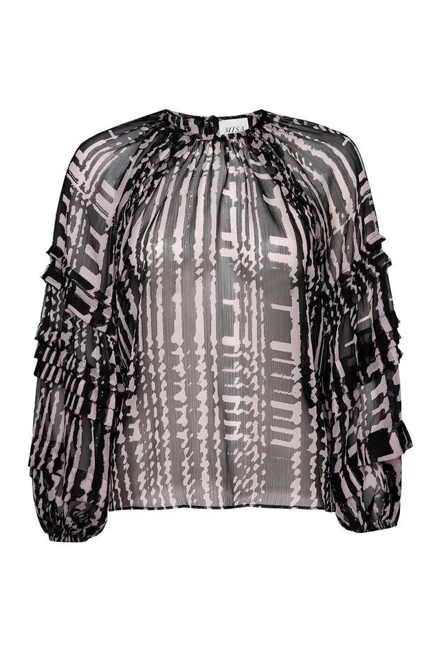 Women MISA Los Angeles Tops VICTOIRE TOP Holiday Abstraction
