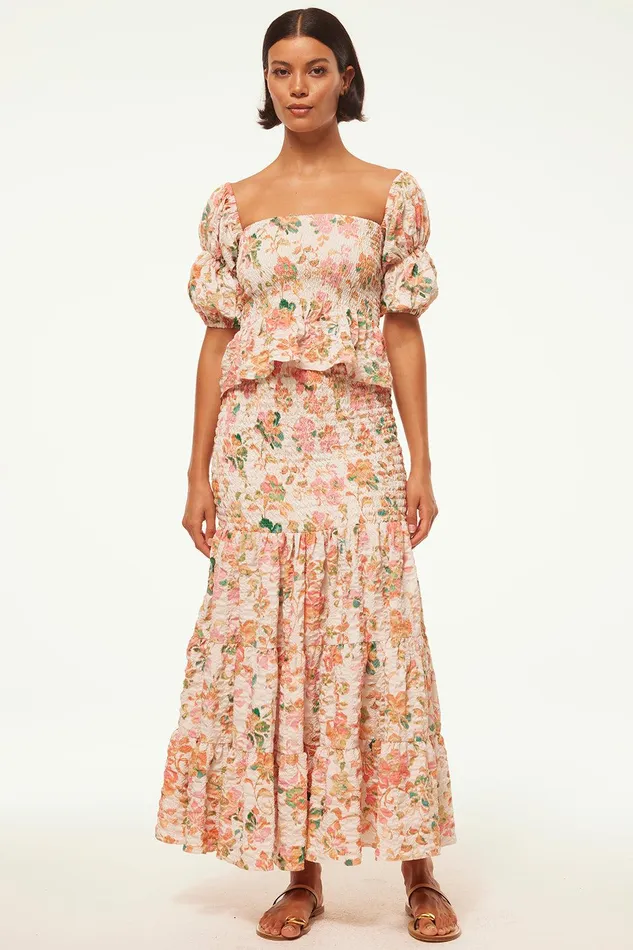 Women MISA Los Angeles Tops VIDA TOP Persimmon Crinkle