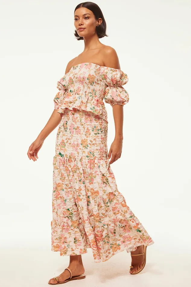 Women MISA Los Angeles Tops VIDA TOP Persimmon Crinkle