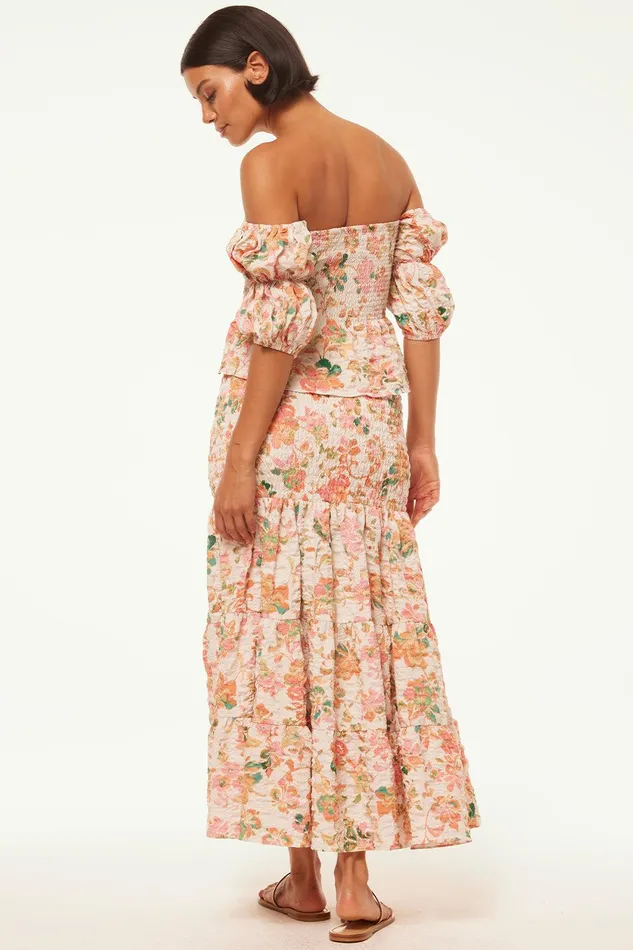 Women MISA Los Angeles Tops VIDA TOP Persimmon Crinkle