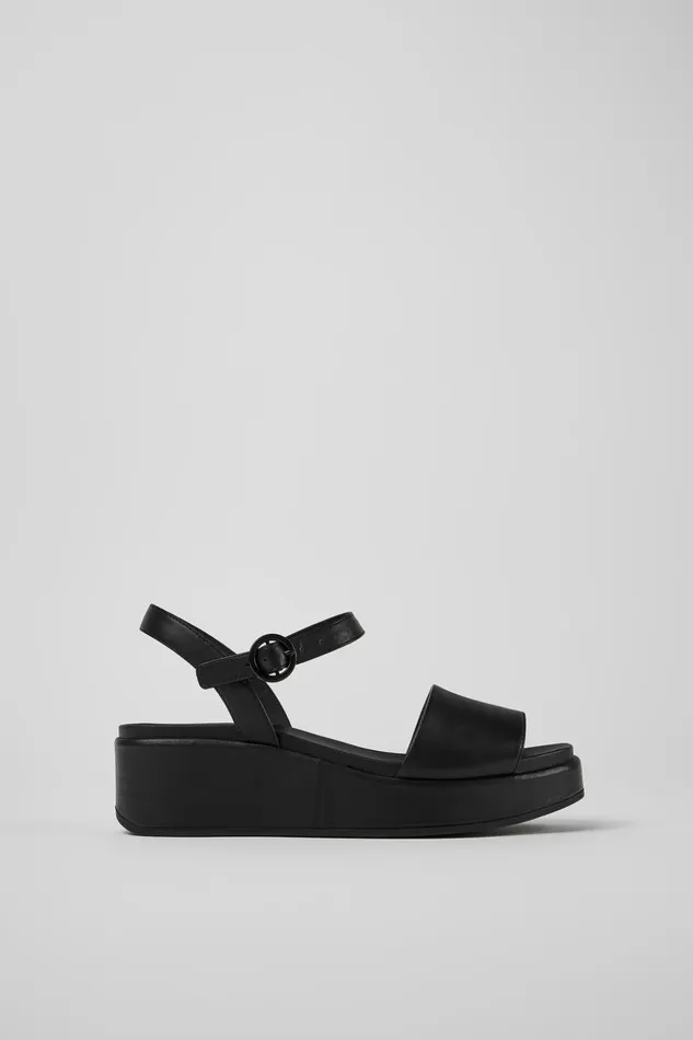 Women Misia Black Sandal Camper Wedges Women Misia Black Sandal Camper Wedges