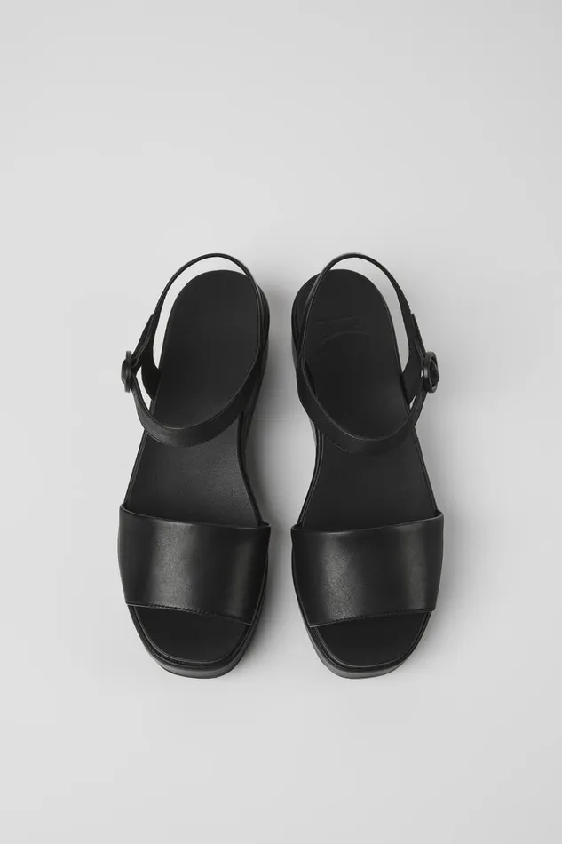 Women Misia Black Sandal Camper Wedges Women Misia Black Sandal Camper Wedges