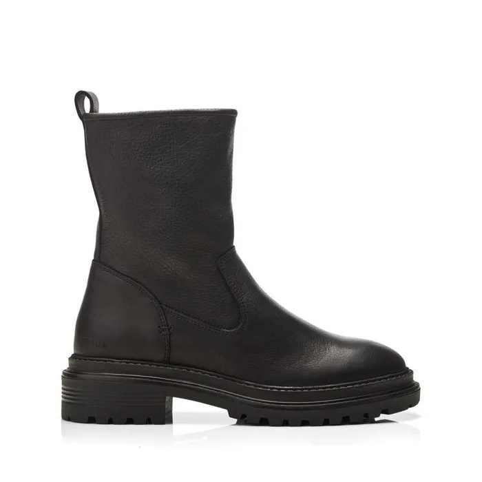 Women Moda In Pelle Chunky Boots Shoon Sh Santanyi Black Leather
