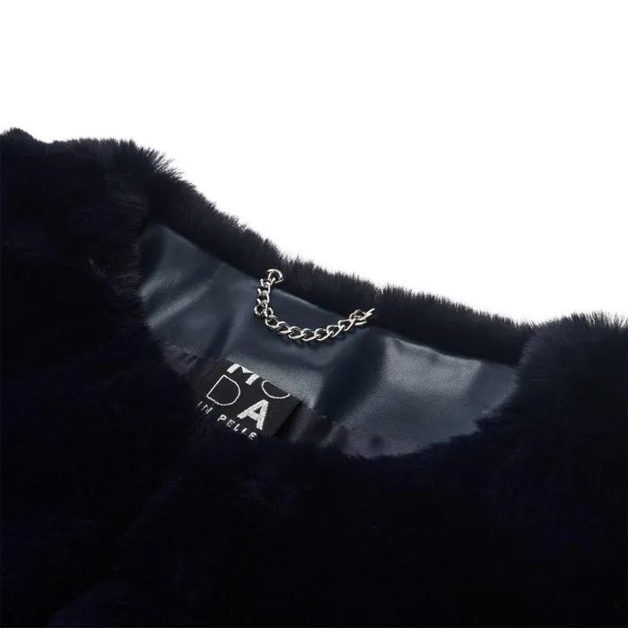 Women Moda In Pelle Clothing Giovannagilet Navy Faux Fur Women Moda In Pelle Clothing Giovannagilet Navy Faux Fur
