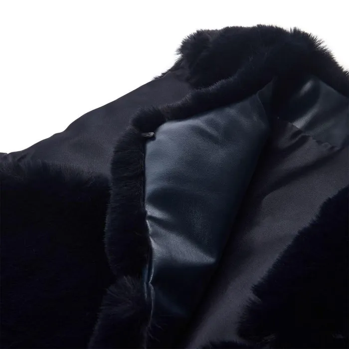 Women Moda In Pelle Clothing Giovannagilet Navy Faux Fur Women Moda In Pelle Clothing Giovannagilet Navy Faux Fur