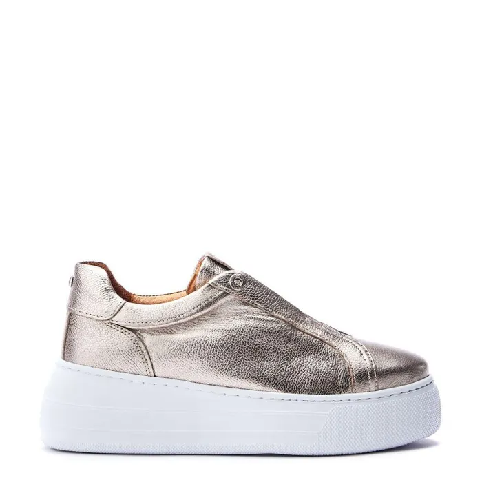 Women Moda In Pelle SlipOn Trainers Aneeba Gold Leather