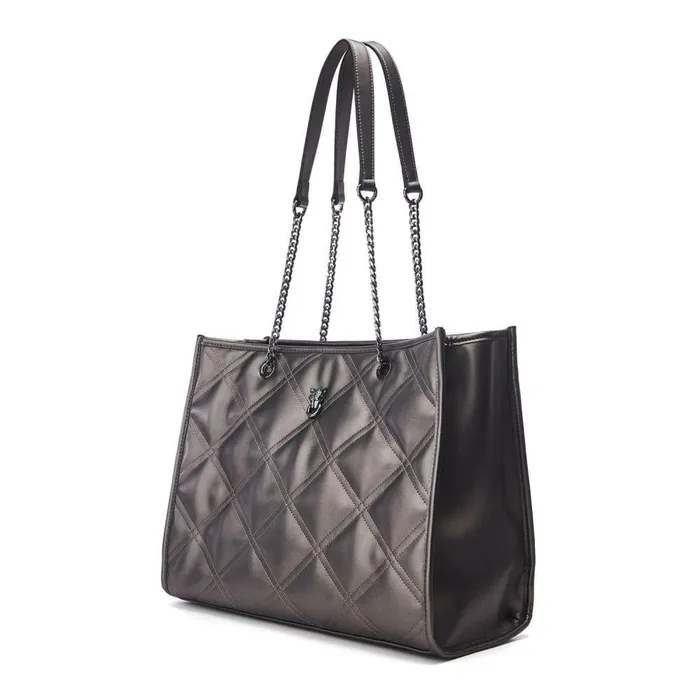 Women Moda In Pelle Tote Bags Becca Bag Pewter Porvair