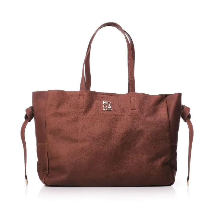 Women Moda In Pelle Tote Bags Indiie Bag Tan Leather