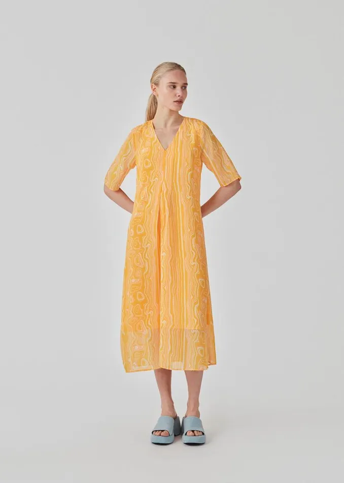 Women Modstrm Dresses DonteMD Long Print Dress Peachy Swirl