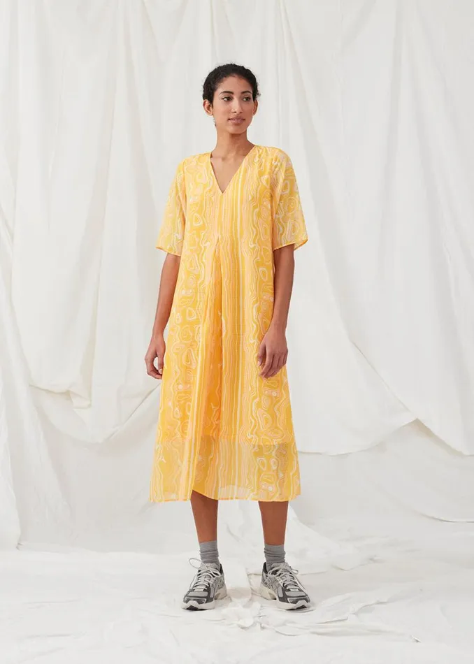 Women Modstrm Dresses DonteMD Long Print Dress Peachy Swirl Women Modstrm Dresses DonteMD Long Print Dress Peachy Swirl