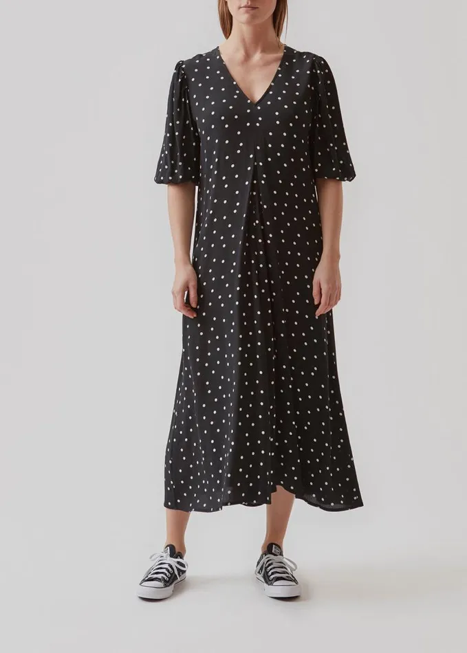 Women Modstrm Dresses RidderMD Print Dress Black Polka Dot