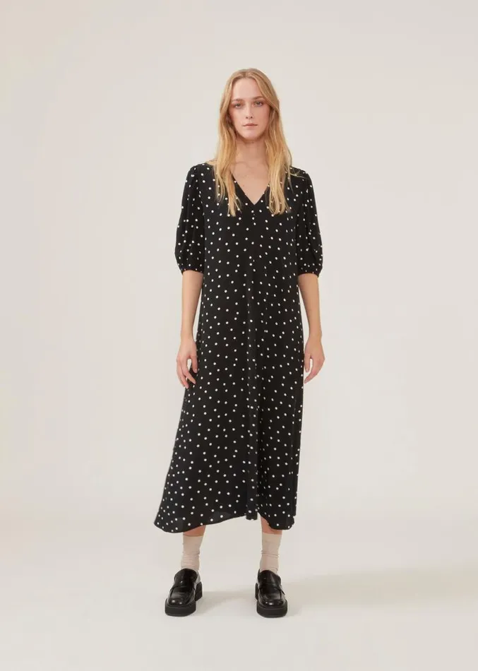 Women Modstrm Dresses RidderMD Print Dress Black Polka Dot Women Modstrm Dresses RidderMD Print Dress Black Polka Dot