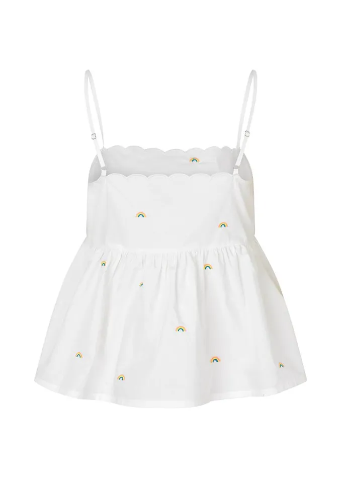 Women Modstrm Tops PernilleMD Strap Top Soft White Women Modstrm Tops PernilleMD Strap Top Soft White