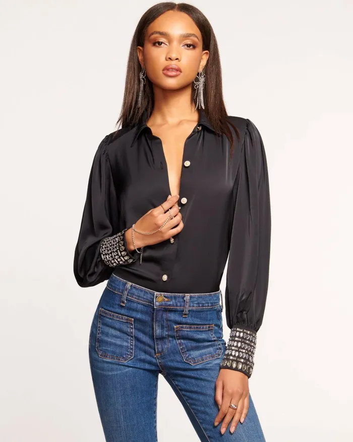 Women Monroe Button Down Top Soft Gold Ramy Brook Tops