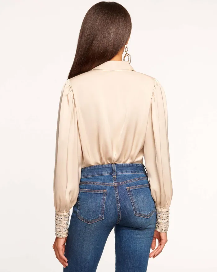Women Monroe Button Down Top Soft Gold Ramy Brook Tops Women Monroe Button Down Top Soft Gold Ramy Brook Tops