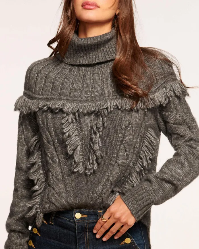 Women Mya Turtleneck Sweater Slate Grey Ramy Brook Tops Women Mya Turtleneck Sweater Slate Grey Ramy Brook Tops