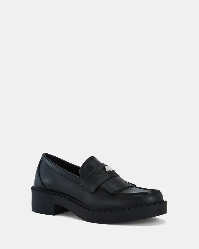 Women NOVO Shoes COSENZA Black Smooth Slip Ons Casuals