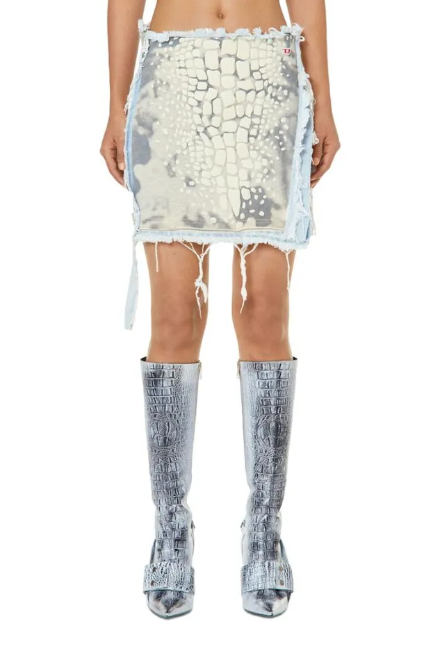Women OHopl Bluewhite Diesel Skirts Women OHopl Bluewhite Diesel Skirts
