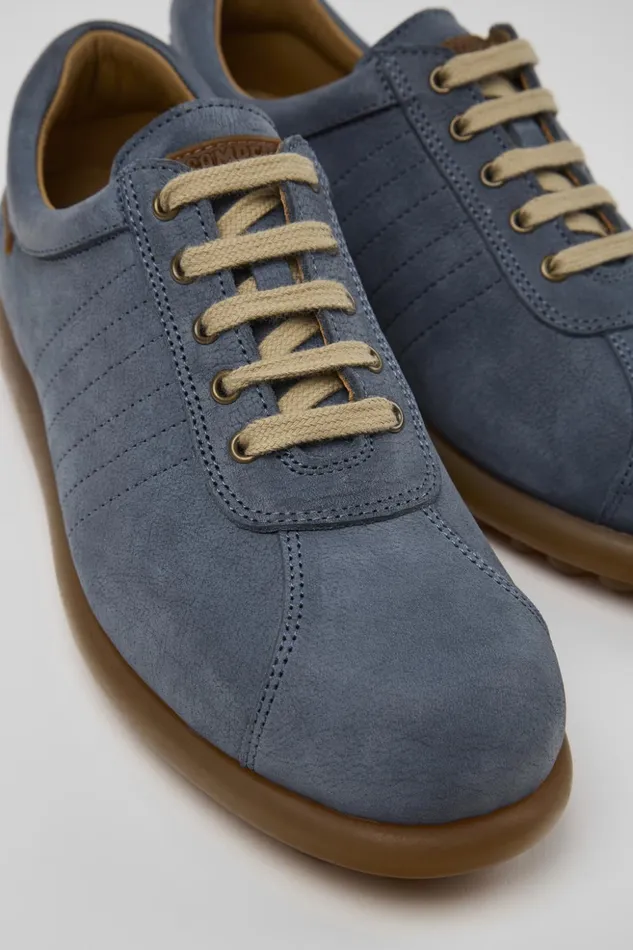 Women Pelotas Blue Nubuck Shoe Camper Casual Shoes
