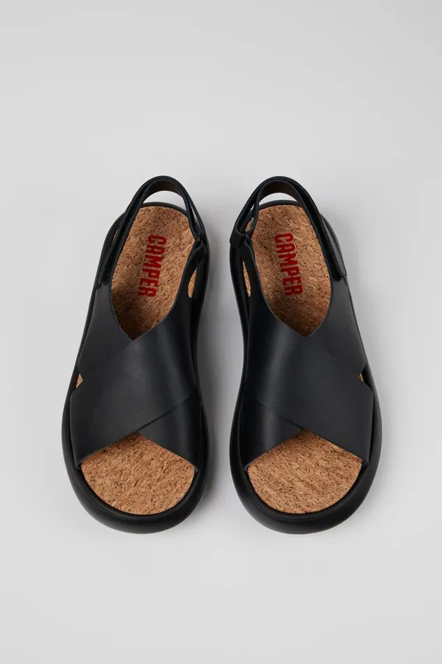 Women Pelotas Flota Black Leather Crossstrap Sandal Camper Sandals Women Pelotas Flota Black Leather Crossstrap Sandal Camper Sandals