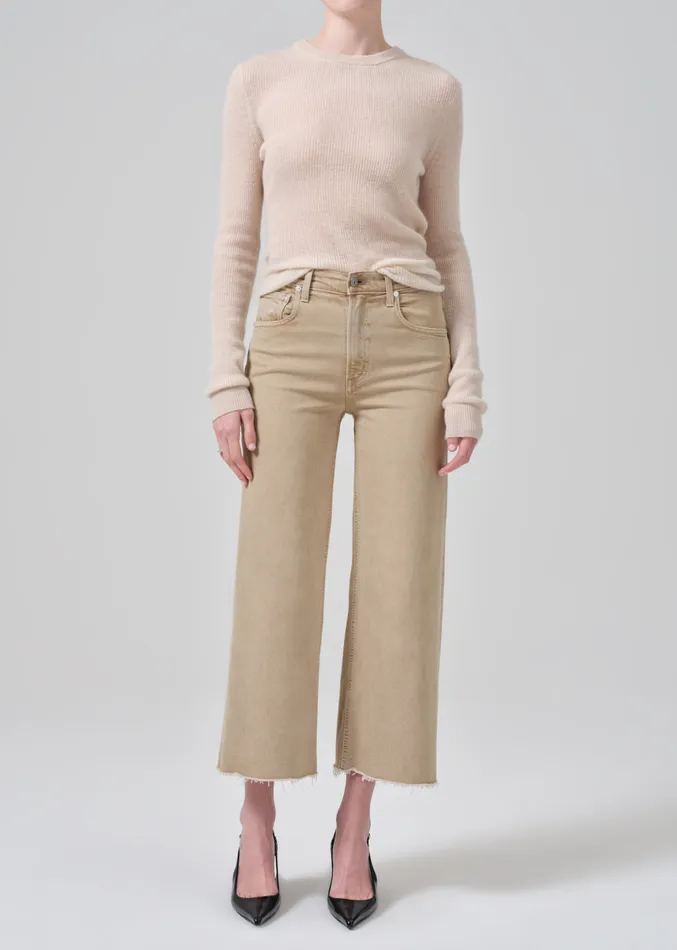 Women Petite Citizens Of Humanity Lyra Wide Leg Crop In Porcini
