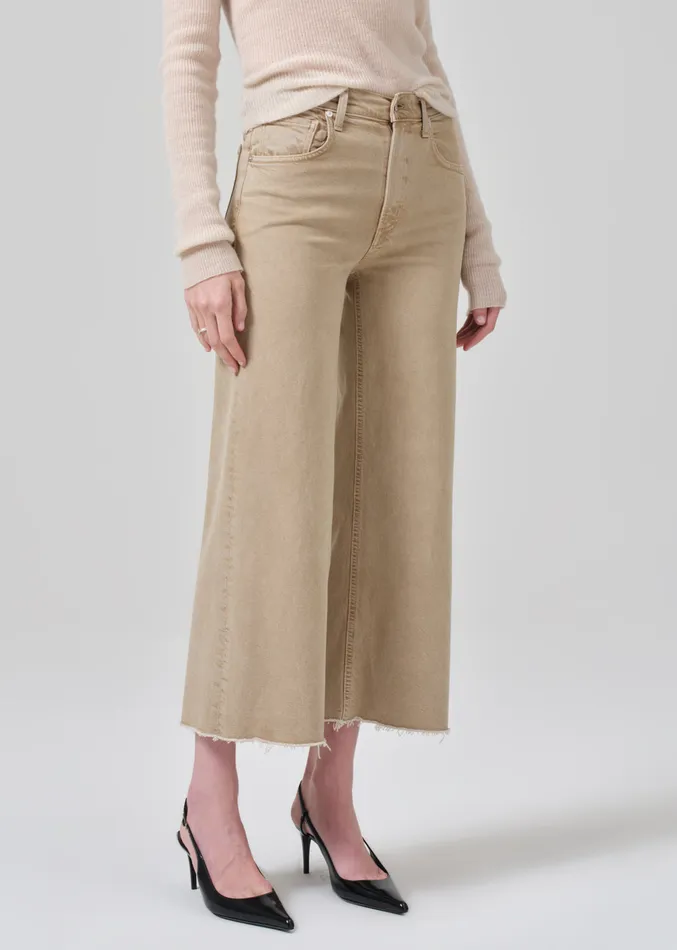 Women Petite Citizens Of Humanity Lyra Wide Leg Crop In Porcini