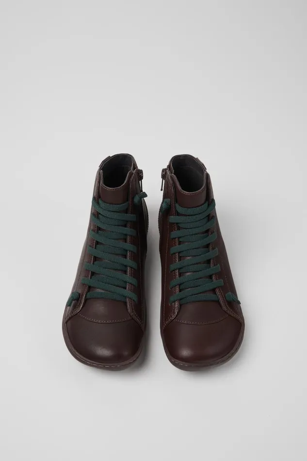 Women Peu Brown Leather Ankle Boots Camper Ankle Boots Women Peu Brown Leather Ankle Boots Camper Ankle Boots