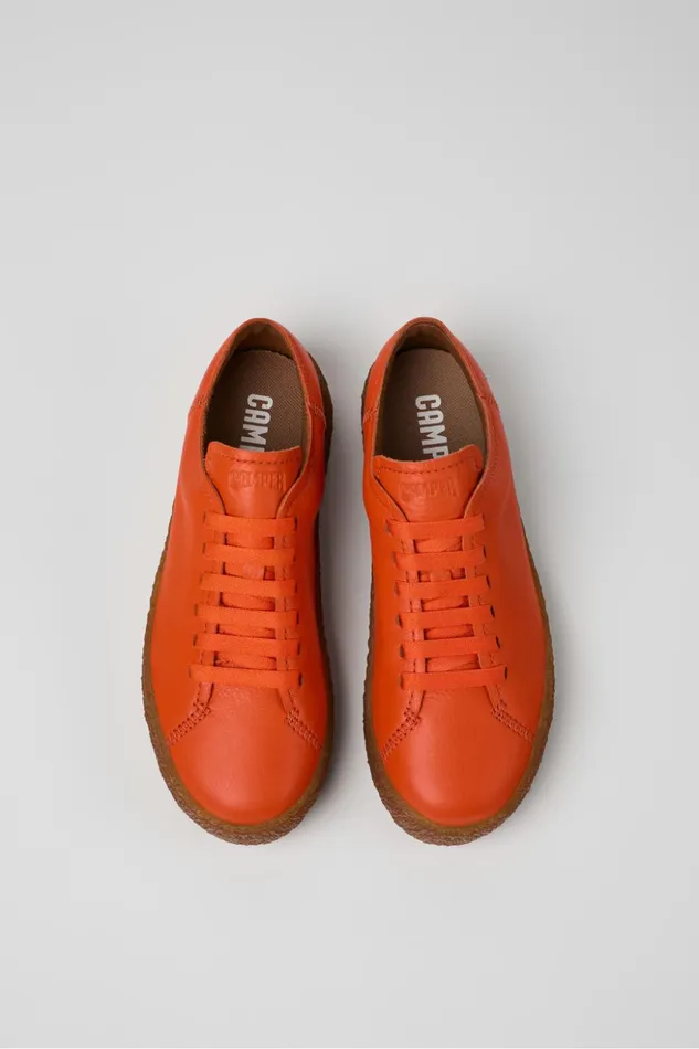 Women Peu Terreno Orange Leather Sneakers Camper Sneakers Women Peu Terreno Orange Leather Sneakers Camper Sneakers