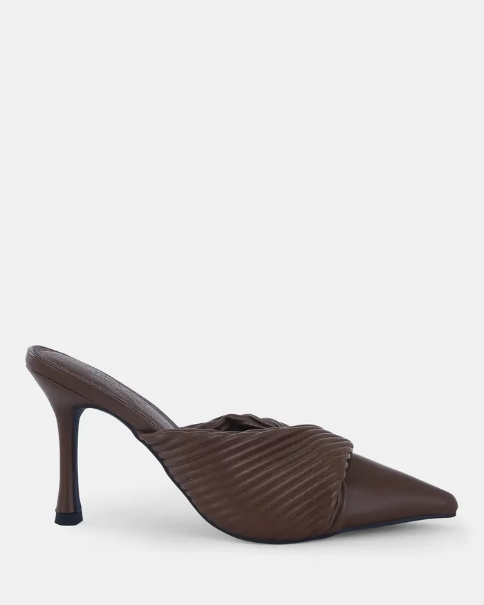 Women POWER MT MILK CHOCOLATE Closed Toe Heels Pumps NOVO Shoes