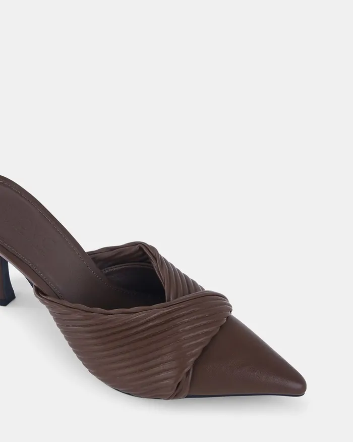 Women POWER MT MILK CHOCOLATE Closed Toe Heels Pumps NOVO Shoes