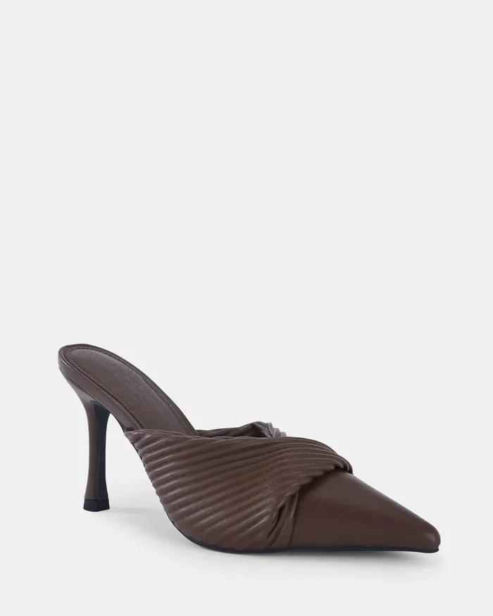 Women POWER MT MILK CHOCOLATE Closed Toe Heels Pumps NOVO Shoes
