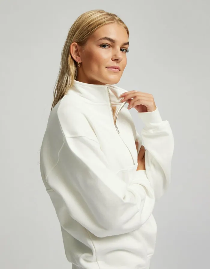 Women Quarter Zips Colorful Standard Organic Quarter Zip Optical White