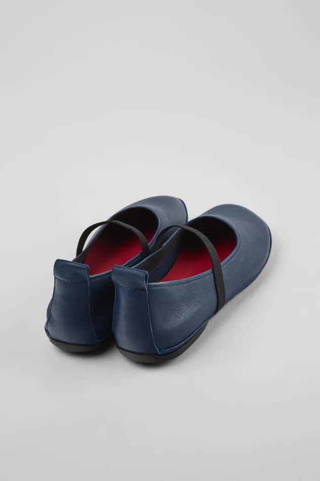 Women Right Blue Leather Mary Jane Camper Ballerinas Women Right Blue Leather Mary Jane Camper Ballerinas