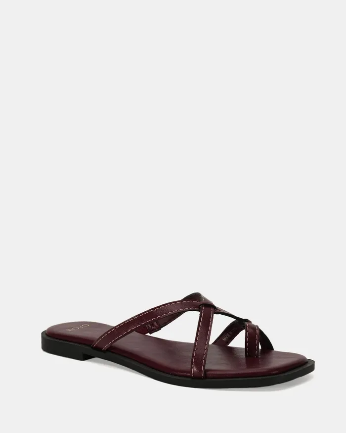 Women RORIE DEEP RED Sandals Flat Sandals NOVO Shoes