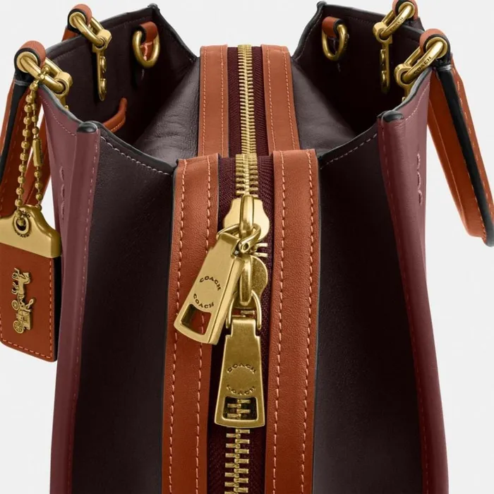 Women Satchels and Top Handles Coach Rogue In Colorblock Brasswine Multi