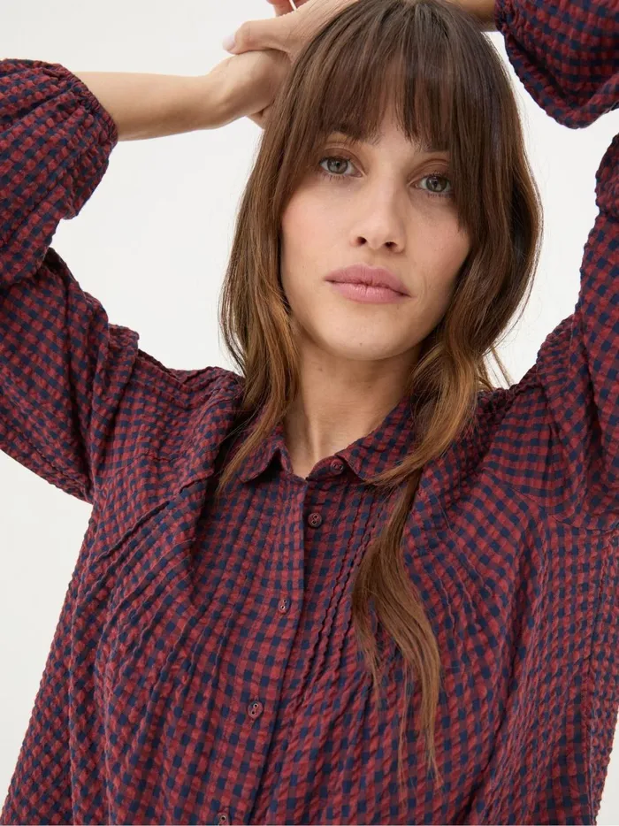 Women Shirts and Blouses Fat Face Elsie Red Gingham Blouse