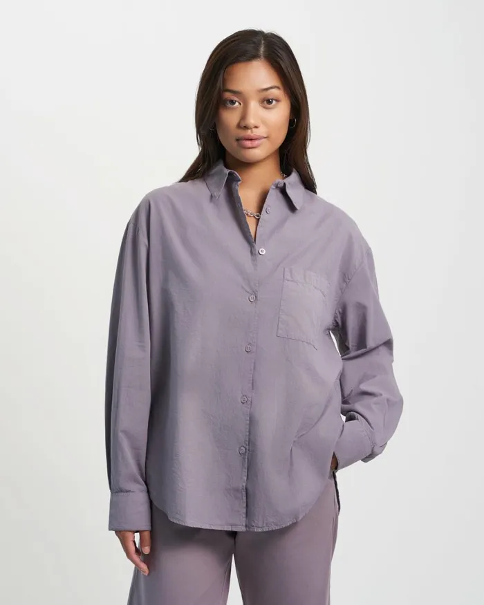 Women Shirts Colorful Standard Organic Oversized Shirt Cloudy Grey