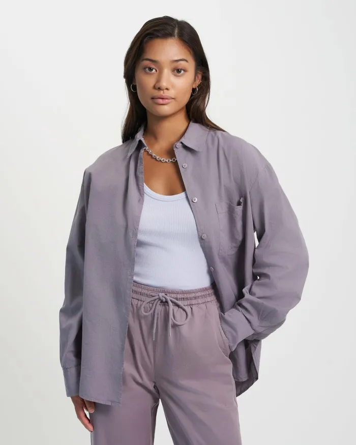 Women Shirts Colorful Standard Organic Oversized Shirt Cloudy Grey