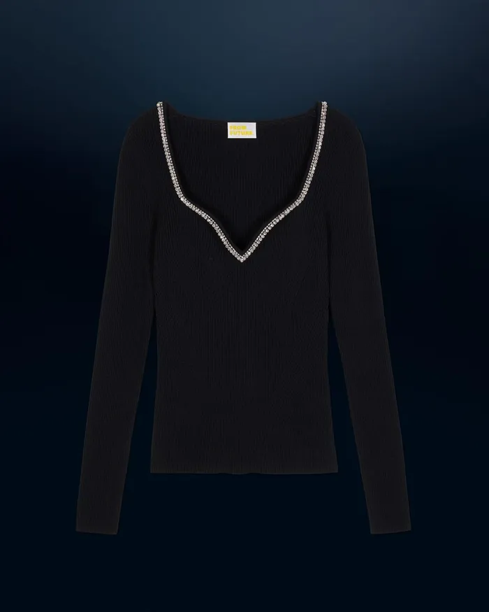Women Shirts TShirts and Tops From Future Long Sleeve Top Black