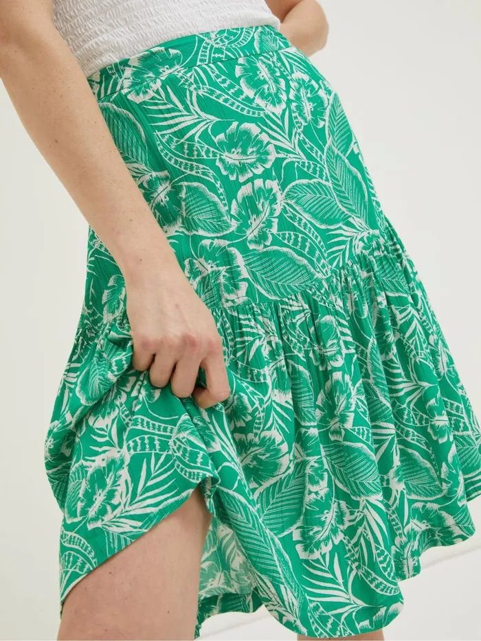 Women Skirts Fat Face Green Remy Tropical Leaf Skirt