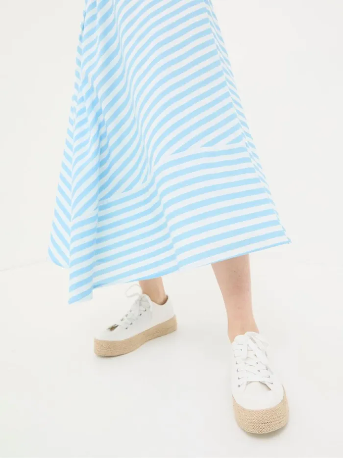 Women Skirts Fat Face Judes Blue Robyn Striped Midi Skirt