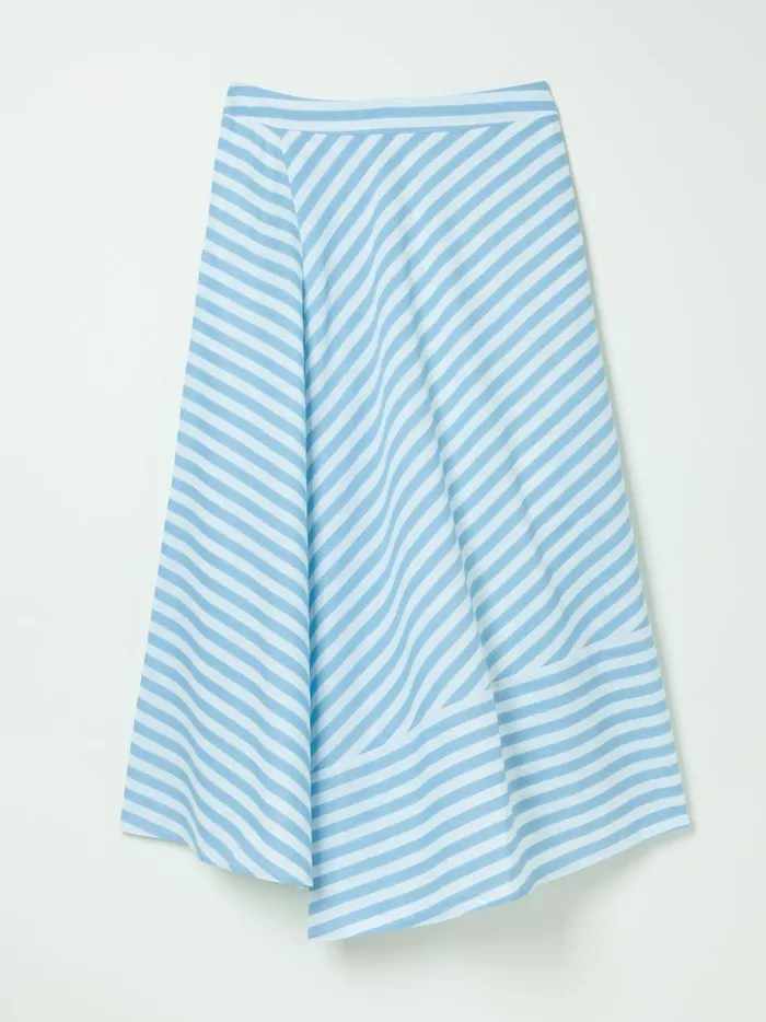 Women Skirts Fat Face Judes Blue Robyn Striped Midi Skirt