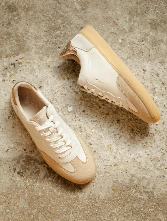 Women Sneakers Bobbies Bahia Off White and Sepia Gold Women Sneakers Bobbies Bahia Off White and Sepia Gold