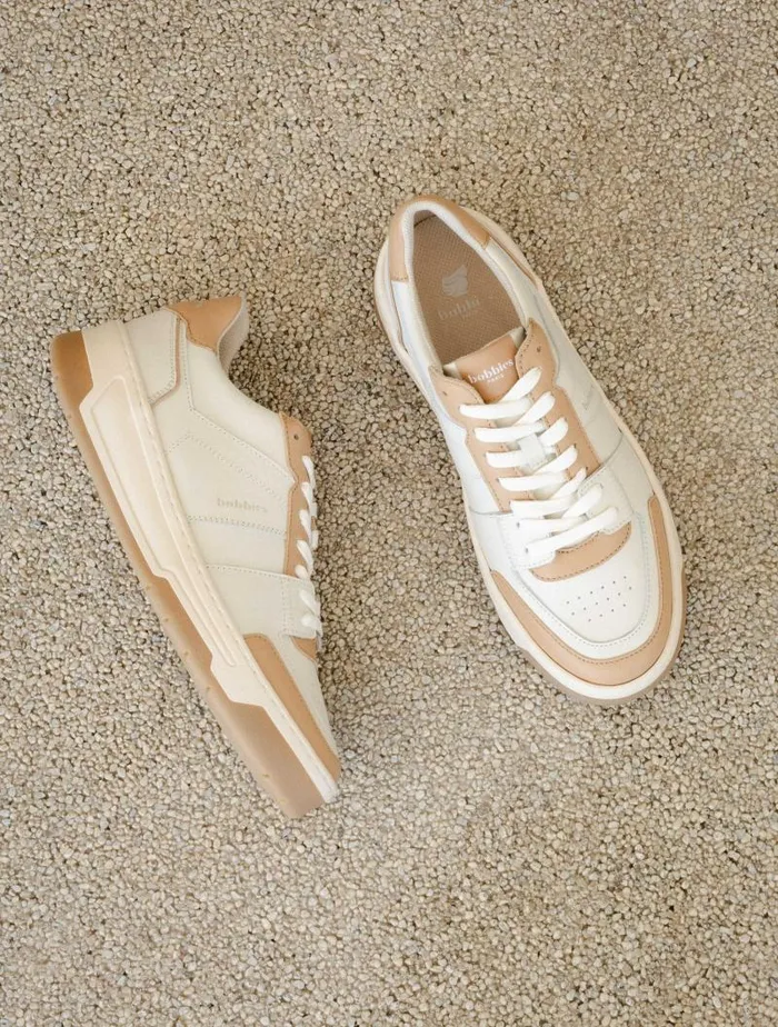Women Sneakers Bobbies Miley Off White and Toffee Women Sneakers Bobbies Miley Off White and Toffee