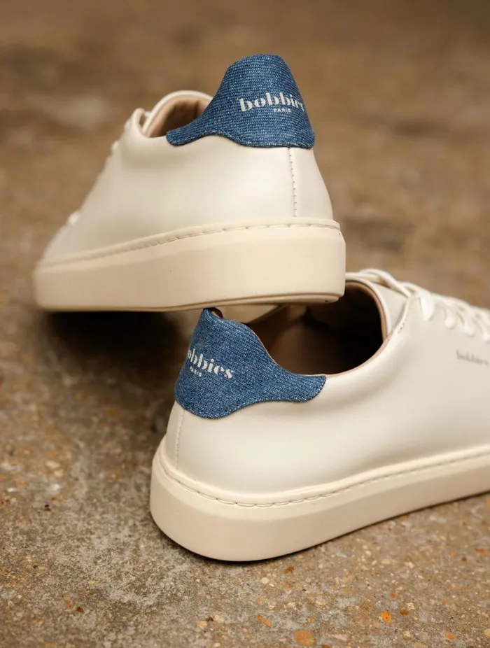 Women Sneakers Bobbies Sanna Off White and Stone Denim Women Sneakers Bobbies Sanna Off White and Stone Denim