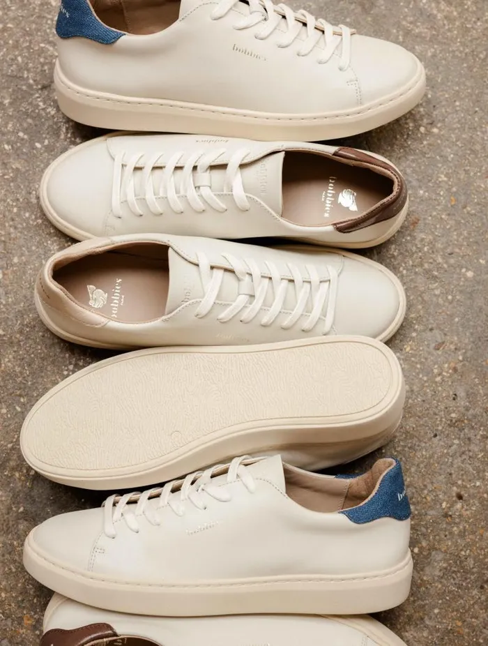 Women Sneakers Bobbies Sanna Off White and Stone Denim Women Sneakers Bobbies Sanna Off White and Stone Denim