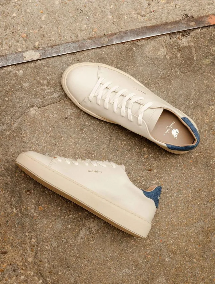 Women Sneakers Bobbies Sanna Off White and Stone Denim Women Sneakers Bobbies Sanna Off White and Stone Denim