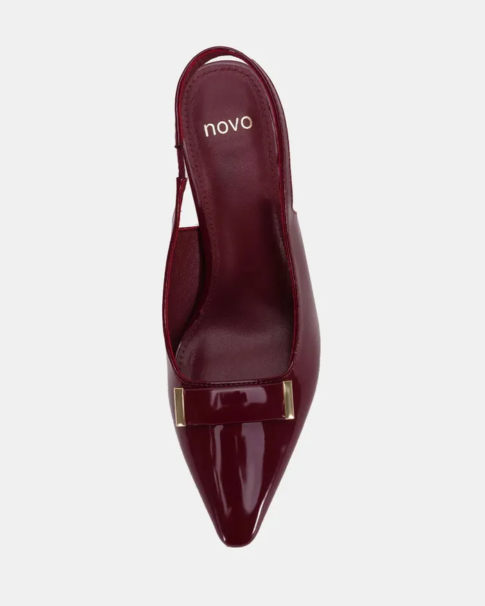 Women Stilettos NOVO Shoes IROSA WINE PATENT Pumps