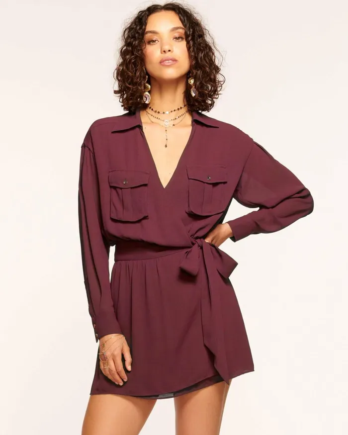 Women Summer Mini Wrap Dress Cabernet Ramy Brook Dresses Women Summer Mini Wrap Dress Cabernet Ramy Brook Dresses