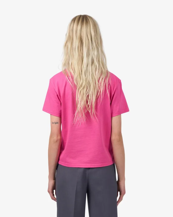 Women TShirts Colorful Standard Organic Boxy Crop Tee Bubblegum Pink